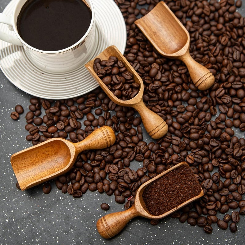 CDEHQFB Wooden Scoops for Canisters 3PCS Wooden Scoop for Jars Acacia Mini Measuring Spoons for Ground Coffee Scoops Shovel Kitchen Scooping for Tea Powder & Bath Salt Laundry Detergent Shove- Multipurpose - Image 5